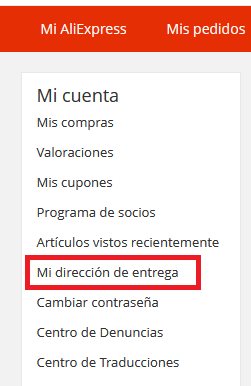 agregar direccion en aliexpress